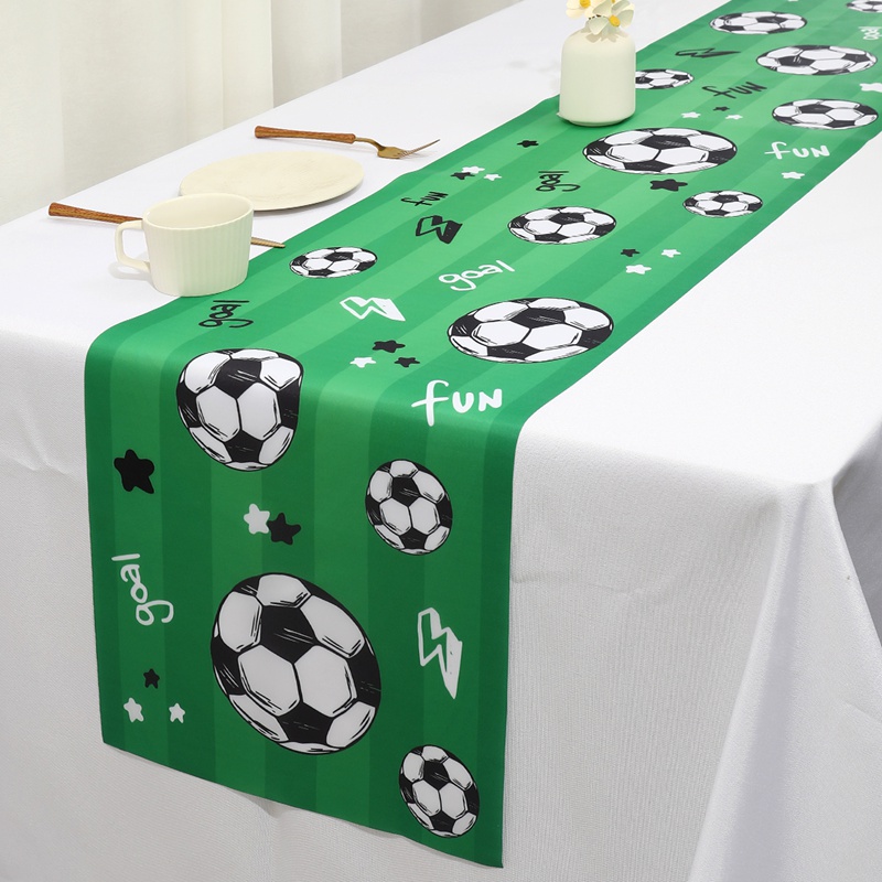 Table Cloth Disposable - 1pc Soccer/Football Party Table Flag Table