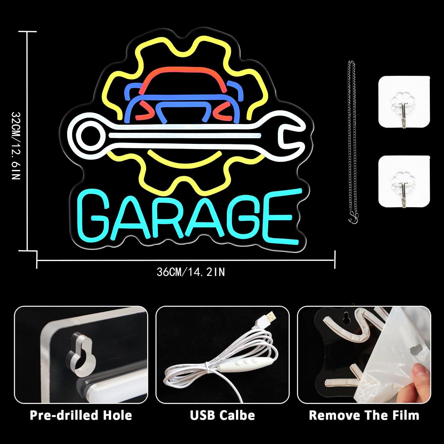 Garage Neon Sign USB Powered L - Neon Sign Party recension och pris