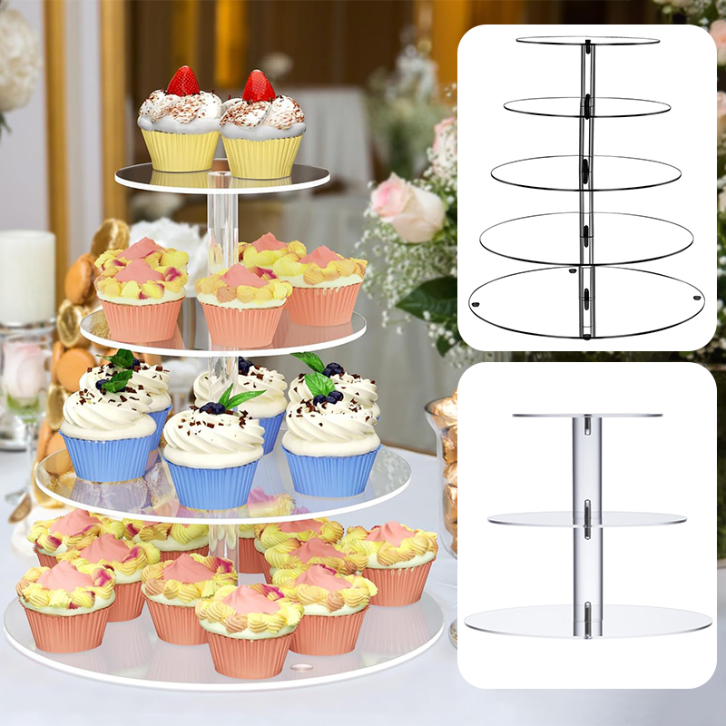 1 Pc 3/4/5 Tier Acrylic Round  - Cupcake Stand Tier recension och pris