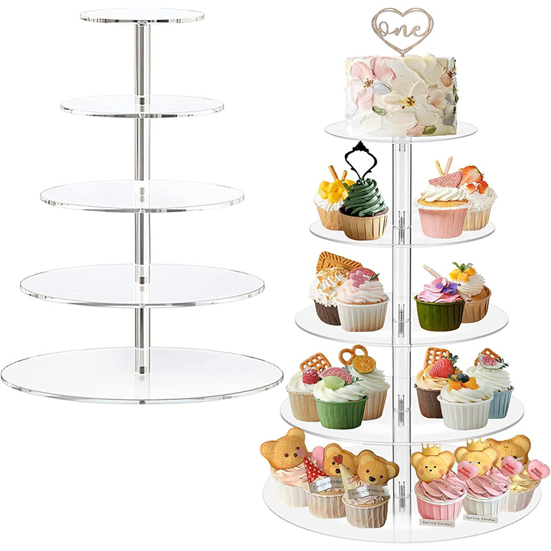 1 Pc 3/4/5 Tier Acrylic Round  - Cupcake Stand Tier recension och pris