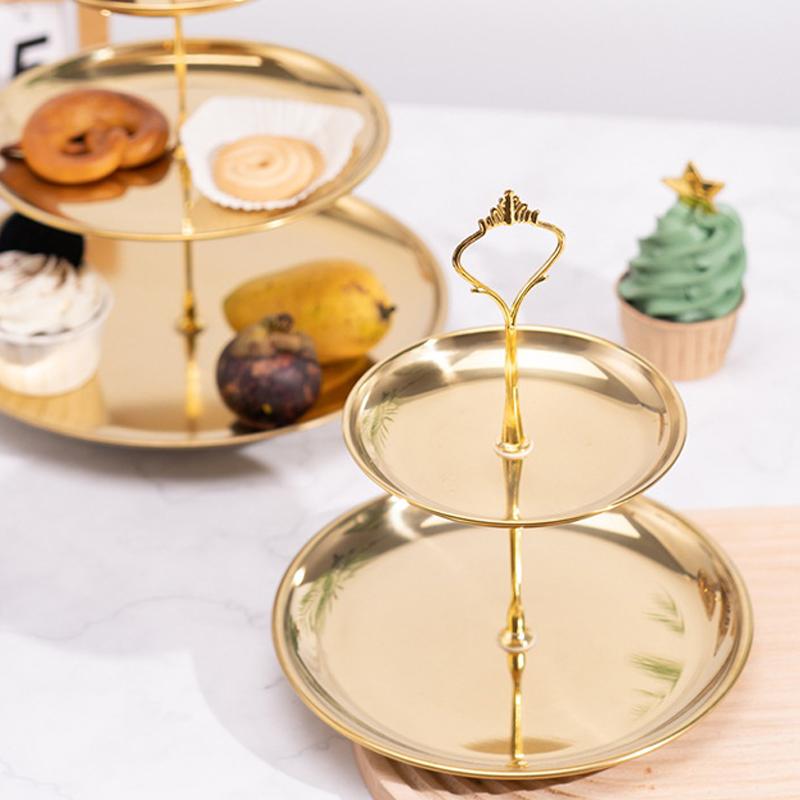 Gold Silver 2/3-Tier Cake Stan - Cupcake Stand Tier recension och pris