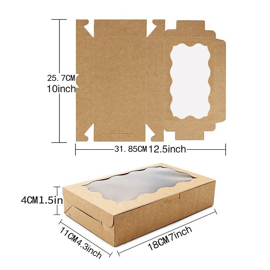 10/30/50Pcs Kraft Paper Cake C - Event Party Box recension och pris