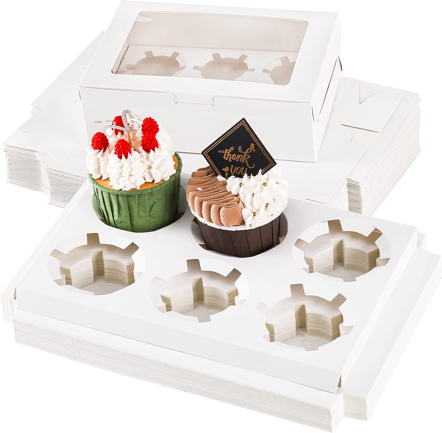 Cupcake Boxes with Clear Windo - Event Party Box recension och pris