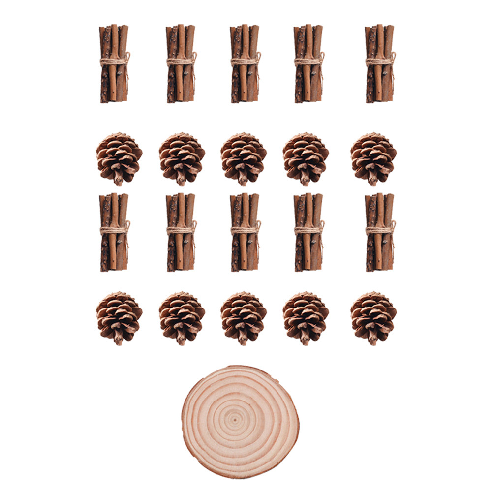 21Pcs Natural Pine Cones and W - Centerpiece Stick recension och pris