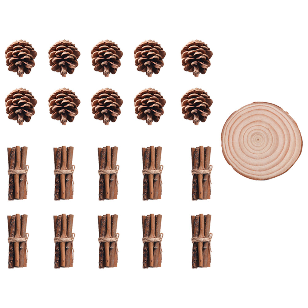 21Pcs Natural Pine Cones and W - Centerpiece Stick recension och pris