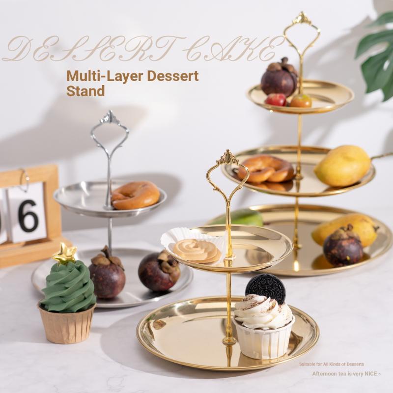 Gold Silver 2/3-Tier Cake Stan - Cupcake Stand Tier recension och pris