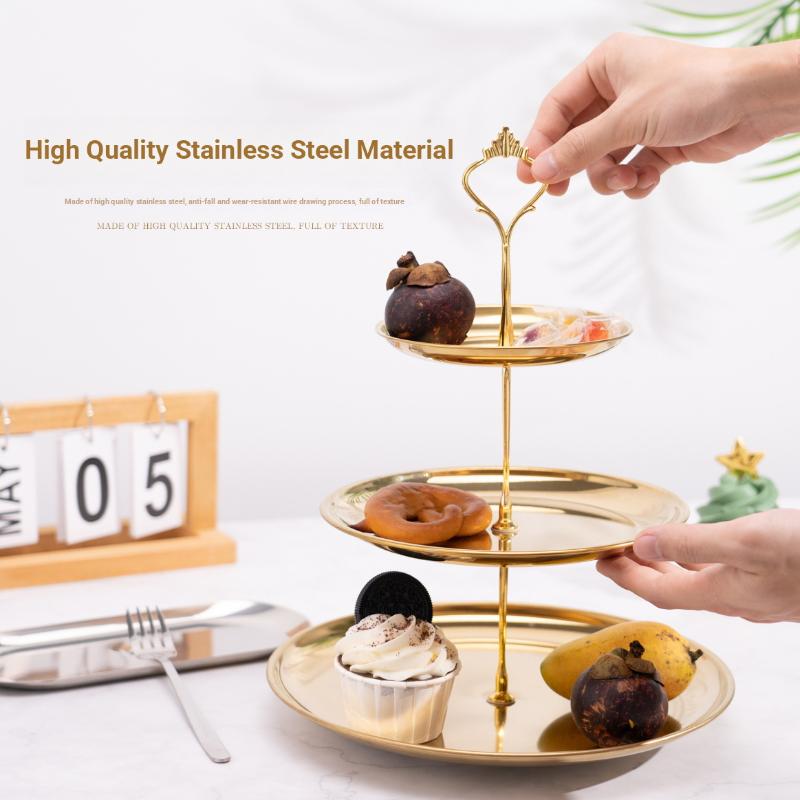Gold Silver 2/3-Tier Cake Stan - Cupcake Stand Tier recension och pris