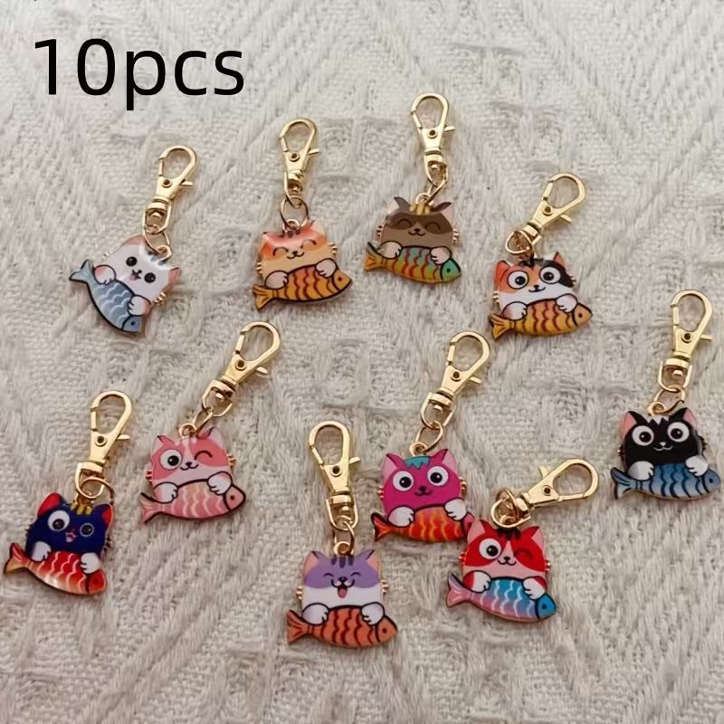 10pcs alloy printed cat keycha - Event Party recension och pris