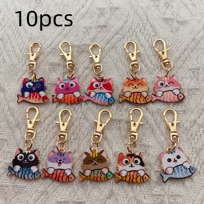 10pcs alloy printed cat keycha - Event Party recension och pris