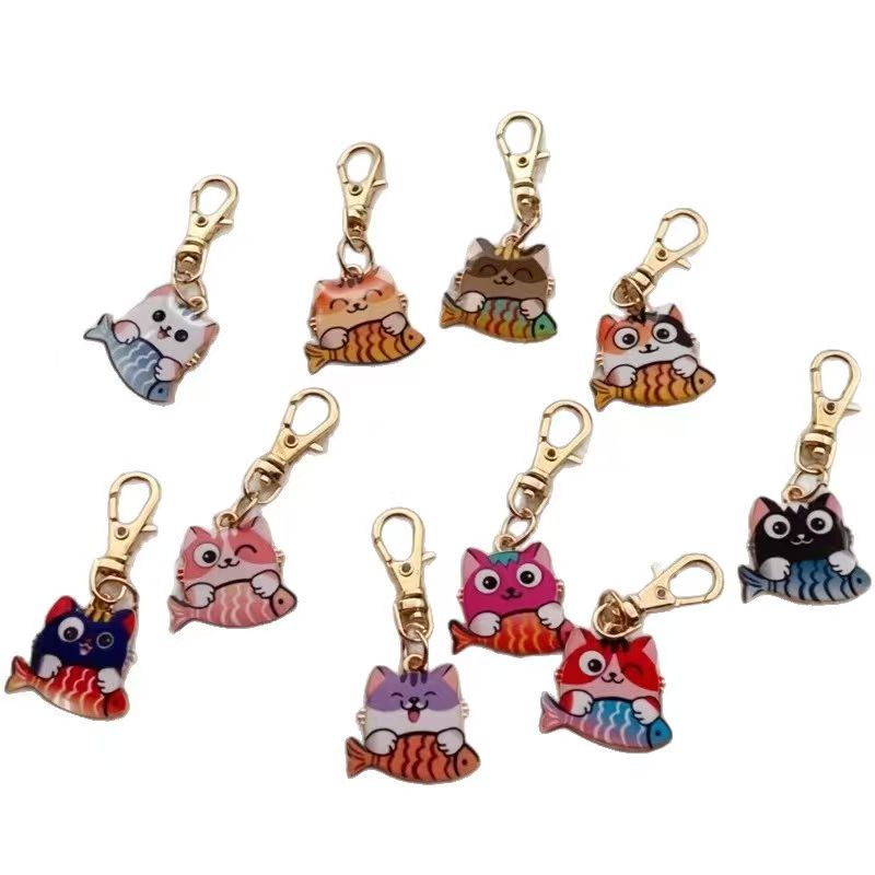10pcs alloy printed cat keycha - Event Party recension och pris
